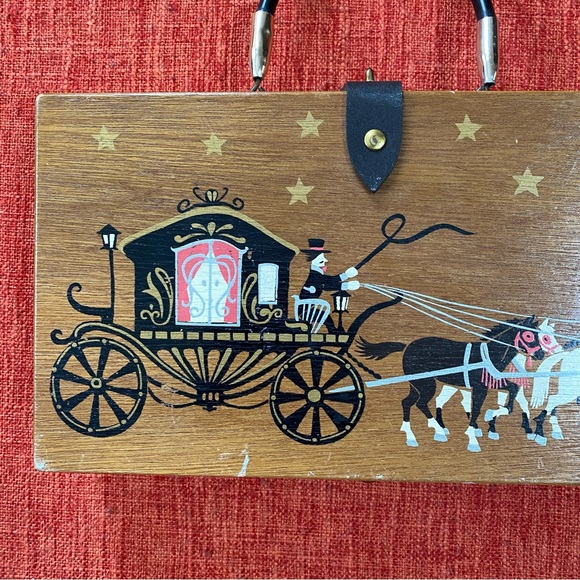 VTG Gary Gail 50’s 60’s Novelty Wooden Box Purse Japan - Picture 3 of 14